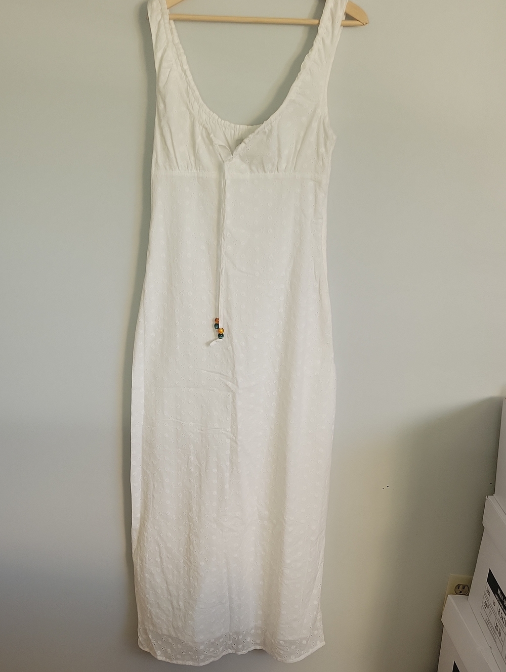 Women’s White Sleeveless Summer Maxi Dress (1048)